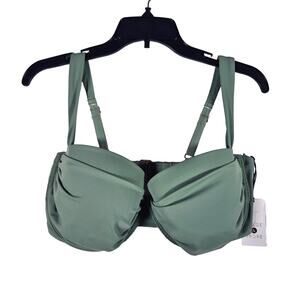 Shade & Shore Green Lightly Lined Bikini Top Womens size 38DD